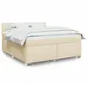 Image de Sommier    Lattes De Lit Avec Matelas Cr ¨me 180x200 Cm Tissu Vidaxl