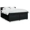 Image de Sommier À Lattes De Lit Avec Matelas Noir 180x200 Cm Tissu Vidaxl