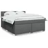 Image de Sommier À Lattes De Lit Avec Matelas Gris Foncé 180x200cm Tissu Vidaxl