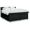Image de Sommier À Lattes De Lit Avec Matelas Noir 180x200 Cm Tissu Vidaxl