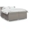 Image de Sommier À Lattes De Lit Avec Matelas Taupe 200x200 Cm Tissu Vidaxl