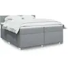 Image de Sommier À Lattes De Lit Avec Matelas Gris Clair 200x200cm Tissu Vidaxl
