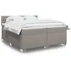 Image de Sommier À Lattes De Lit Avec Matelas Taupe 200x200 Cm Tissu Vidaxl