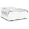 Image de Sommier À Lattes De Lit Avec Matelas Blanc 200x200cm Similicuir Vidaxl