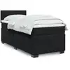 Image de Sommier À Lattes De Lit Avec Matelas Noir 90x190 Cm Velours Vidaxl