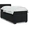 Image de Sommier    Lattes De Lit Avec Matelas Noir 90x190 Cm Velours Vidaxl