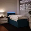 Image de Sommier À Lattes De Lit Avec Matelas Bleu 90x190 Cm Velours Vidaxl