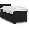 Image de Sommier À Lattes De Lit Avec Matelas Noir 90x200 Cm Velours Vidaxl