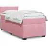 Image de Sommier À Lattes De Lit Avec Matelas Rose 90x200 Cm Velours Vidaxl