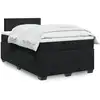 Image de Sommier À Lattes De Lit Avec Matelas Noir 120x200 Cm Velours Vidaxl