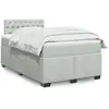 Image de Sommier À Lattes De Lit Et Matelas Gris Clair 120x200cm Velours Vidaxl