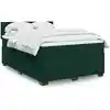 Image de Sommier À Lattes De Lit Et Matelas Vert Foncé 140x190cm Velours Vidaxl