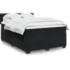Image de Sommier    Lattes De Lit Avec Matelas Noir 140x190 Cm Velours Vidaxl