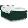 Image de Sommier À Lattes De Lit Et Matelas Vert Foncé 140x200cm Velours Vidaxl
