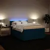Image de Sommier À Lattes De Lit Et Matelas Bleu 140x200 Cm Velours Vidaxl