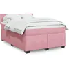 Image de Sommier À Lattes De Lit Avec Matelas Rose 140x200 Cm Velours Vidaxl