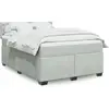 Image de Sommier    Lattes De Lit Et Matelas Gris Clair 140x200cm Velours Vidaxl