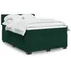 Image de Sommier À Lattes De Lit Et Matelas Vert Foncé 140x200cm Velours Vidaxl