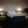 Image de Sommier À Lattes De Lit Et Matelas Bleu 140x200 Cm Velours Vidaxl