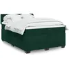 Image de Sommier À Lattes De Lit Et Matelas Vert Foncé 160x200cm Velours Vidaxl