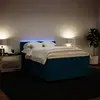 Image de Sommier À Lattes De Lit Et Matelas Bleu 160x200 Cm Velours Vidaxl