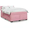 Image de Sommier À Lattes De Lit Avec Matelas Rose 160x200 Cm Velours Vidaxl