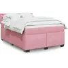 Image de Sommier À Lattes De Lit Avec Matelas Rose 160x200 Cm Velours Vidaxl