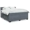 Image de Sommier À Lattes De Lit Et Matelas Gris Foncé 180x200cm Velours Vidaxl