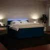 Image de Sommier À Lattes De Lit Et Matelas Bleu 180x200 Cm Velours Vidaxl