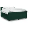 Image de Sommier À Lattes De Lit Et Matelas Vert Foncé 200x200cm Velours Vidaxl