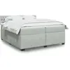 Image de Sommier À Lattes De Lit Et Matelas Gris Clair 200x200cm Velours Vidaxl
