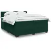 Image de Sommier À Lattes De Lit Et Matelas Vert Foncé 200x200cm Velours Vidaxl