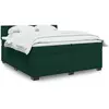 Image de Sommier À Lattes De Lit Et Matelas Vert Foncé 200x200cm Velours Vidaxl
