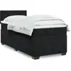 Image de Sommier À Lattes De Lit Avec Matelas Noir 90x190 Cm Simple Velours Vidaxl
