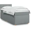 Image de Sommier À Lattes De Lit Avec Matelas Gris Clair 80x200 Cm Tissu Vidaxl