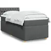 Image de Sommier À Lattes De Lit Avec Matelas Gris Foncé 80x200 Cm Tissu Vidaxl
