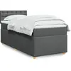 Image de Sommier À Lattes De Lit Avec Matelas Gris Foncé 80x200 Cm Tissu Vidaxl