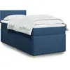 Image de Sommier    Lattes De Lit Avec Matelas Bleu 90x190 Cm Tissu Vidaxl