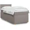Image de Sommier À Lattes De Lit Avec Matelas Taupe 90x190 Cm Tissu Vidaxl
