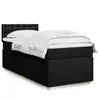 Image de Sommier À Lattes De Lit Avec Matelas Noir 90x190 Cm Tissu Vidaxl