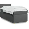Image de Sommier À Lattes De Lit Avec Matelas Gris Foncé 90x200 Cm Tissu Vidaxl