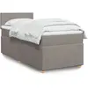 Image de Sommier À Lattes De Lit Avec Matelas Taupe 90x200 Cm Tissu Vidaxl