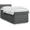 Image de Sommier À Lattes De Lit Avec Matelas Gris Foncé 90x200 Cm Tissu Vidaxl