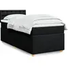 Image de Sommier À Lattes De Lit Avec Matelas Noir 90x200 Cm Tissu Vidaxl
