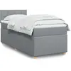 Image de Sommier À Lattes De Lit Avec Matelas Gris Clair 100x200cm Tissu Vidaxl