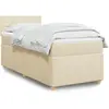 Image de Sommier    Lattes De Lit Avec Matelas Cr ¨me 100x200 Cm Tissu Vidaxl
