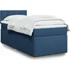 Image de Sommier À Lattes De Lit Avec Matelas Bleu 100x200 Cm Tissu Vidaxl
