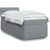 Image de Sommier À Lattes De Lit Avec Matelas Gris Clair 100x200cm Tissu Vidaxl