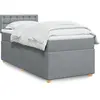 Image de Sommier À Lattes De Lit Avec Matelas Gris Clair 100x200cm Tissu Vidaxl