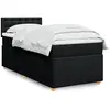 Image de Sommier À Lattes De Lit Avec Matelas Noir 100x200 Cm Tissu Vidaxl
